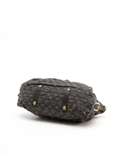Pre-owned Louis Vuitton Denim Neo Cabby Mm Bag In Black
