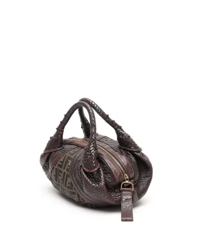 Fendi Zucca Spy Bag In Brown