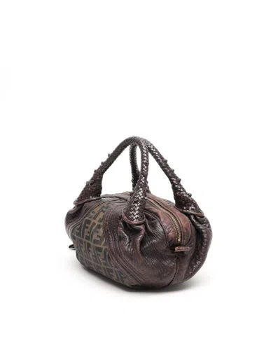 Fendi Zucca Spy Bag In Brown