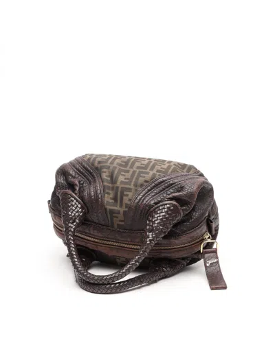 Fendi Zucca Spy Bag In Brown