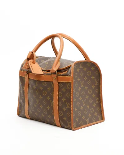 Pre-owned Louis Vuitton Sac Chien 40 Dog Carrier Bag In Brown