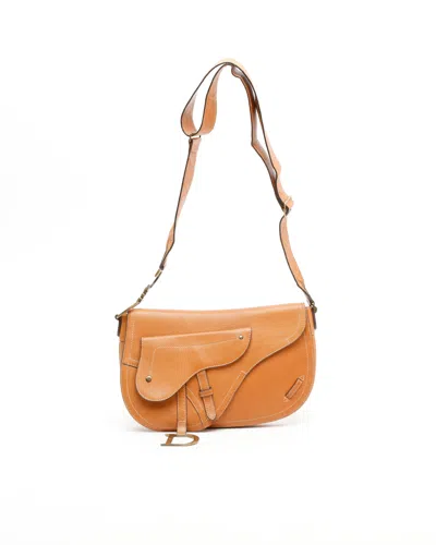 Dior Christian  Baudrier Saddle Bag In Orange