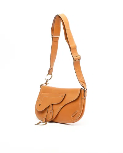 Dior Christian  Baudrier Saddle Bag In Orange