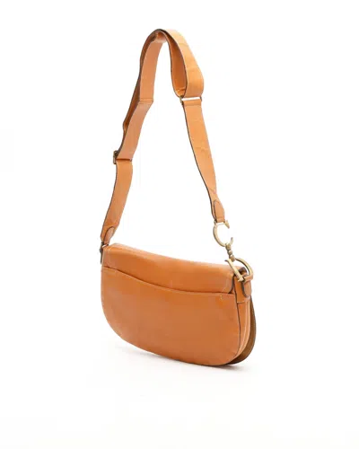 Dior Christian  Baudrier Saddle Bag In Orange