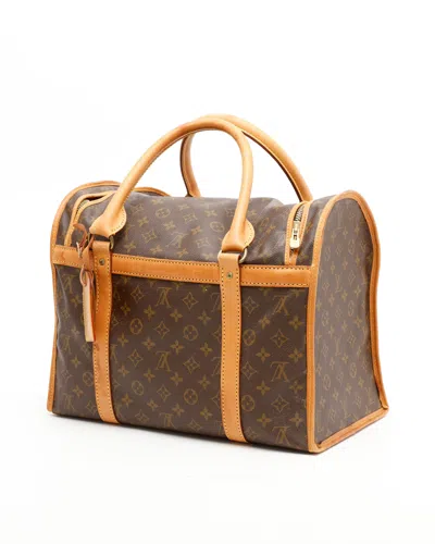 Pre-owned Louis Vuitton Monogram Sac Chien 40 Pet Bag In Brown