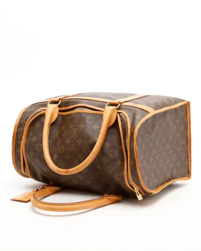 Pre-owned Louis Vuitton Monogram Sac Chien 40 Pet Bag In Brown
