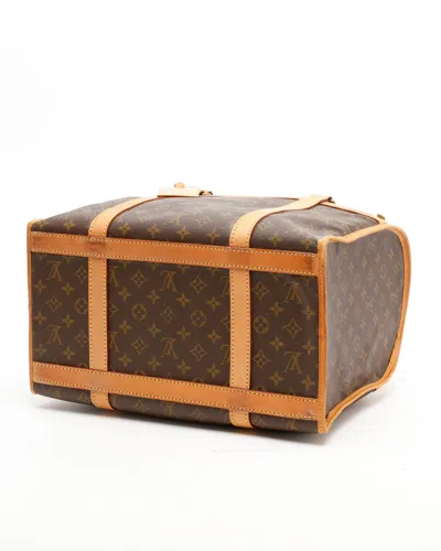 Pre-owned Louis Vuitton Monogram Sac Chien 40 Pet Bag In Brown