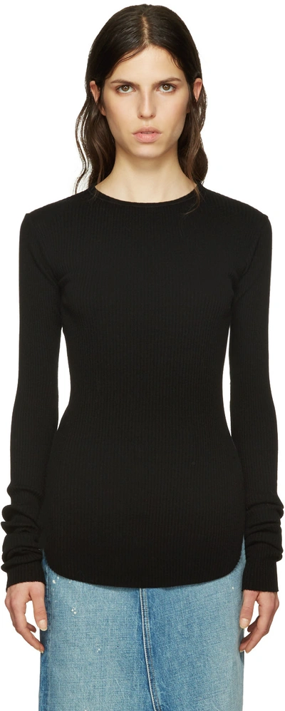 Shop Helmut Lang Black Long Sleeve T-shirt