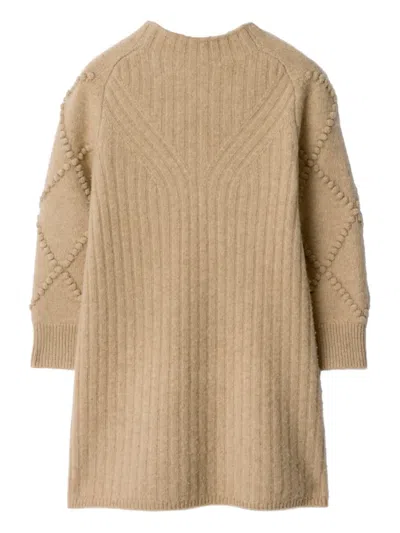 CHECKED-BOW KNIT DRESS