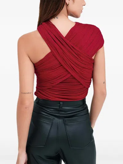 ALYSSA 缩褶肩带上衣