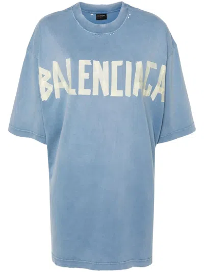 Balenciaga Tape Type T-shirt In Blue