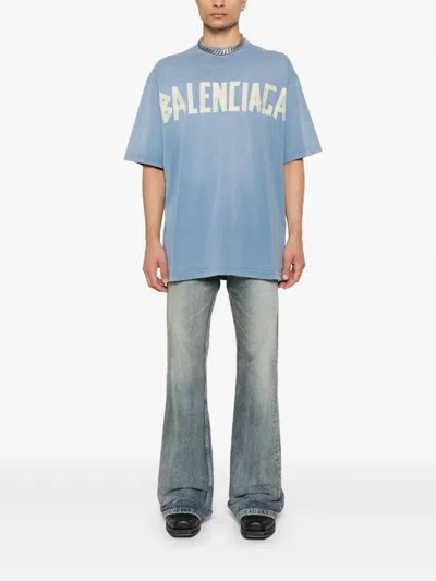 Balenciaga Tape Type T-shirt In Blue