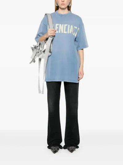 Balenciaga Tape Type T-shirt In Blue
