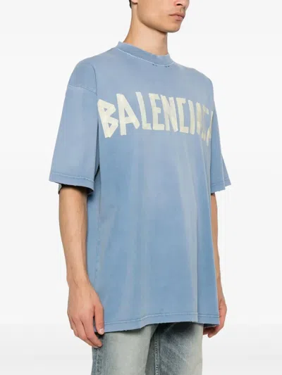Balenciaga Tape Type T-shirt In Blue
