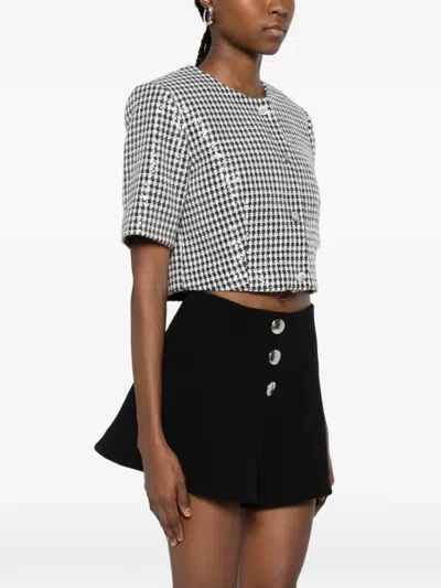 Sandro Houndstooth-pattern Jacket In Black