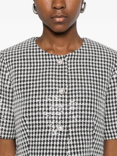 Sandro Houndstooth-pattern Jacket In Black