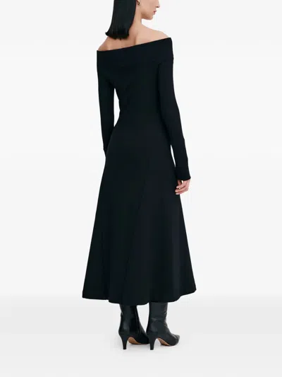 TILLY 罗纹一字领中长连衣裙