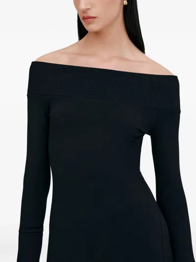 TILLY 罗纹一字领中长连衣裙