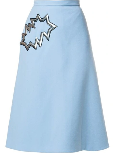 Christopher Kane Smash-pocket Crepe Midi Skirt In Blue
