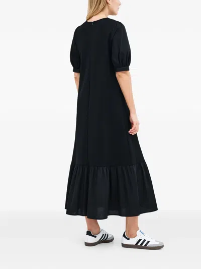 OLIVIA 荷叶边泡泡袖中长连衣裙