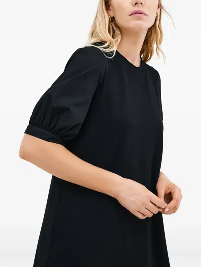 OLIVIA 荷叶边泡泡袖中长连衣裙