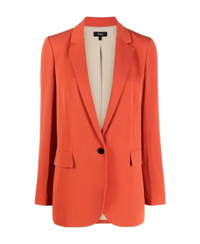 Theory Single-breasted Tailored Blazer In Multi