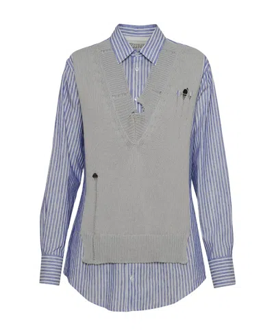 Maison Margiela Holy Trinity' Shirt And Jumper In Blue