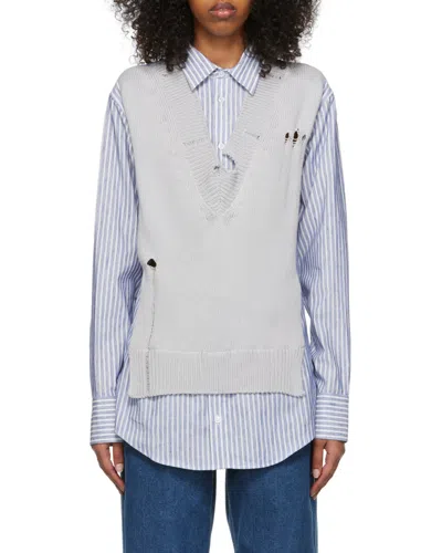 Maison Margiela Holy Trinity' Shirt And Jumper In Blue