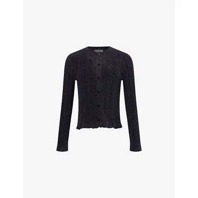 Barefoot Dreams Cozychic Ultra Lite Cable Knit Cardigan In Blue