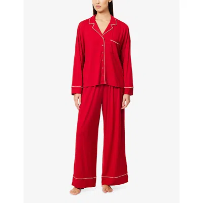 Lounge Womens Red Alpine Dreams Stretch-modal Pyjama Bottoms In Red