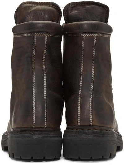Shop Guidi Brown Leather Lace-up Boots In Cv37t Brown