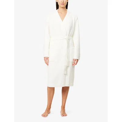 Barefoot Dreams Womens Pearl Cozychic® Relaxed-fit Woven Robe In White