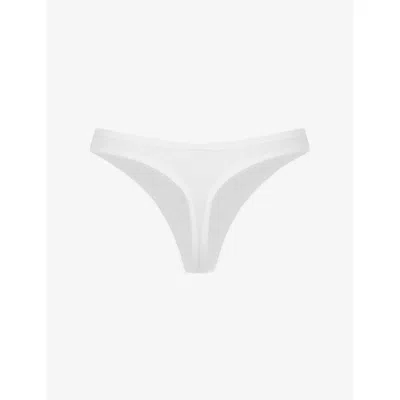 Agent Provocateur Womens White/red Perri Cherry-embroidered Sheer-tulle Thong Xxl In Multi
