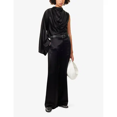 Camilla And Marc Womens Black Aviana Straight-leg Woven Trousers In Black