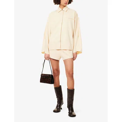 Sir Womens Butter Sabina Relaxed-fit Stretch-woven Shirt In Neutral