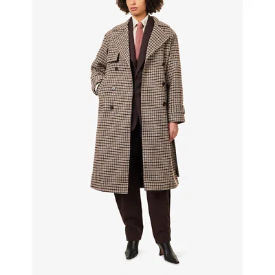 4th & Reckless Womens Multi Tabi Belted Woven Trench Coat In Multi