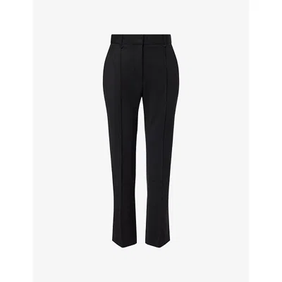 Camilla And Marc Womens Black Issa Crop-leg Stretch-wool Trousers In Black