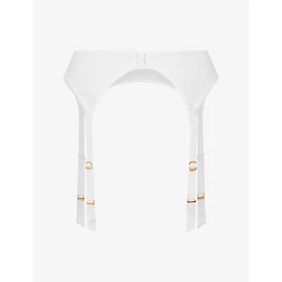 Agent Provocateur Womens White/red Perri Cherry-embroidered Sheer-tulle Suspenders In Multi