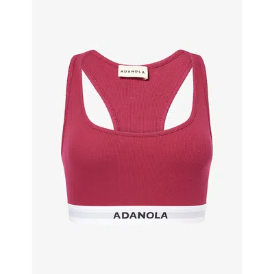 Adanola Womens Berry Red Intimate Racer-back Cotton-jersey Bra In Red
