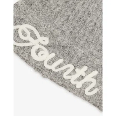 4th & Reckless Womens Grey Candice Branded Knitted Beanie Hat In Gray