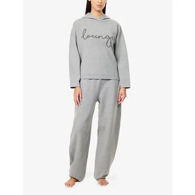 Lounge Womens Grey Marl Knitted  Hoody In Gray