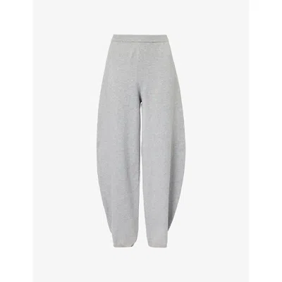 Lounge Womens Grey Marl Balloon-leg Knitted Jogging Bottoms In Gray