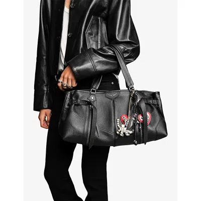 Zadig & Voltaire Womens Black Sunny Shopper Leather Shoulder Bag In Black