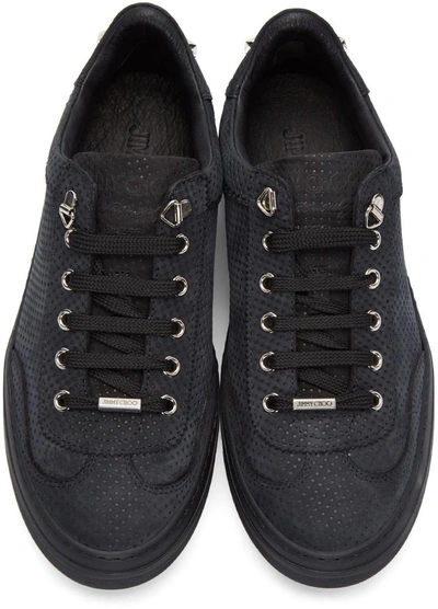 Shop Jimmy Choo Grey Nubuck Perforated Ace Trainers