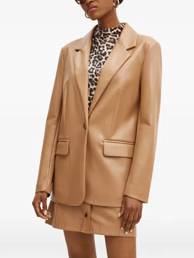 Guess Usa Single-breasted Blazer In Brown