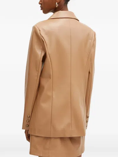 Guess Usa Single-breasted Blazer In Brown