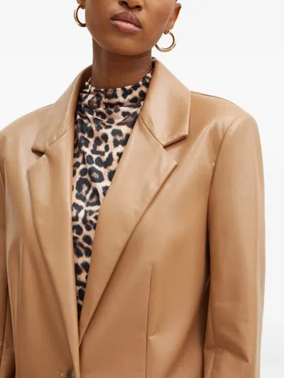 Guess Usa Single-breasted Blazer In Brown