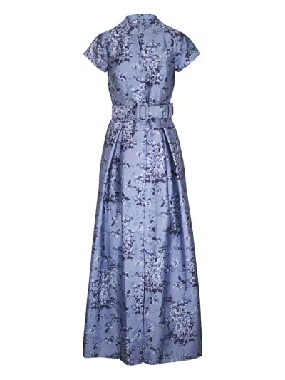 Sachin & Babi Marta Floral-pattern Belted Maxi Dress In Blue