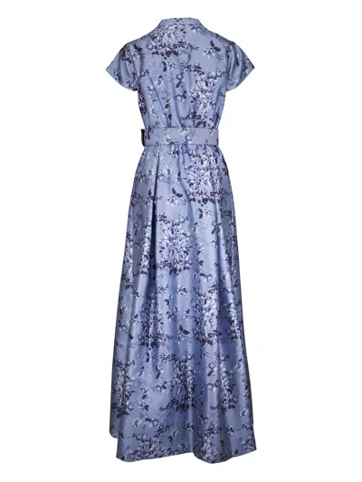 Sachin & Babi Marta Floral-pattern Belted Maxi Dress In Blue