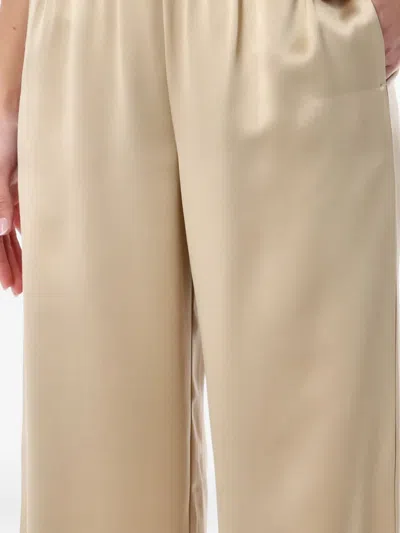 By Malene Birger Cabello Wide Leg Satin Trousers In Neutral